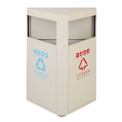 靠墻式商務垃圾桶(淺灰色)